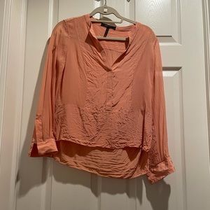 Peach colored quarter sleeve blouse